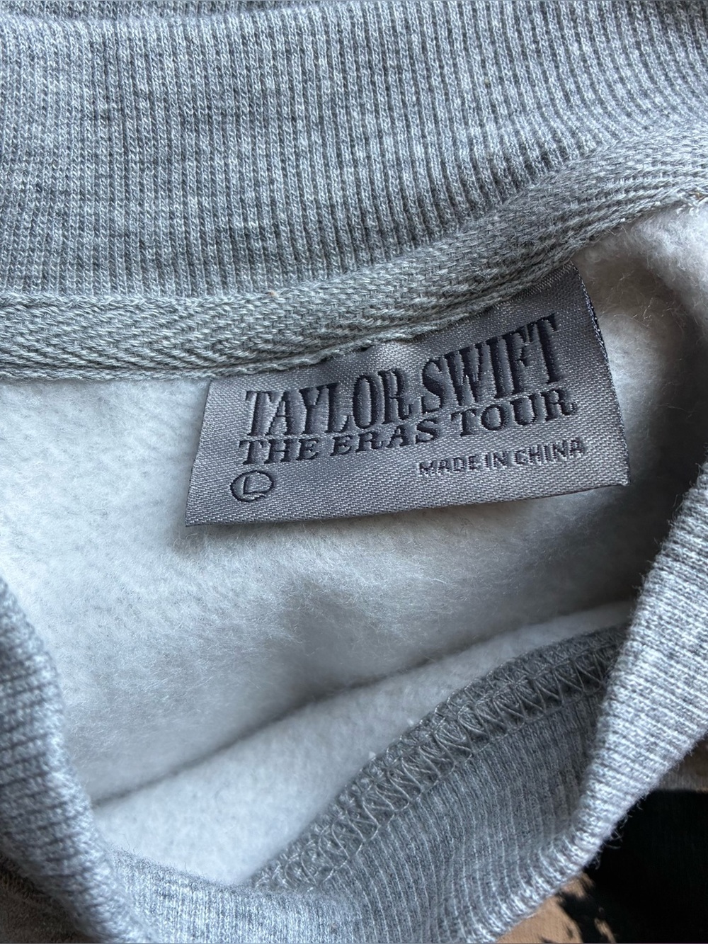 Taylor Swift Eras Tour Gray Crewneck Sweatshirt Concert Pullover size Large - Picture 3 of 4